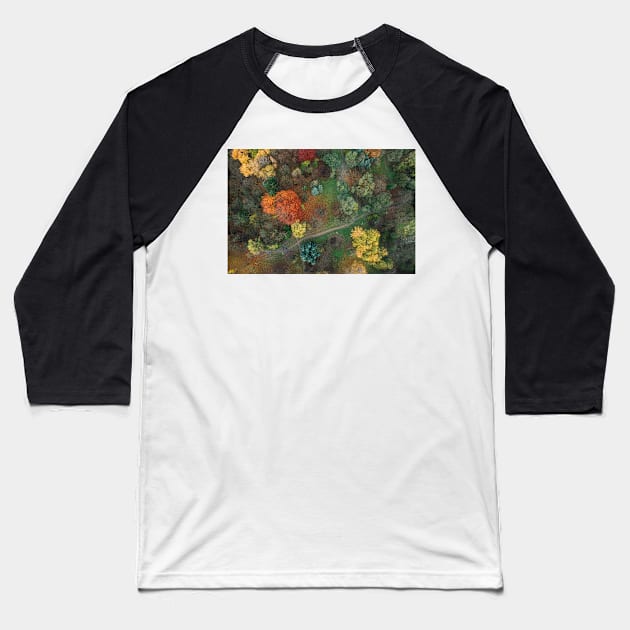 Fall colours from above 3 Baseball T-Shirt by a-photo